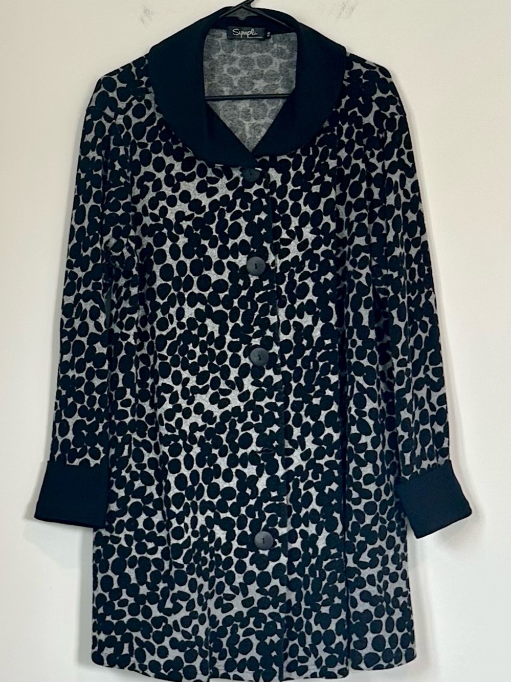 Sympli Black and White On The Dot Swing Coat - Size: 16 - Picture 2 of 9